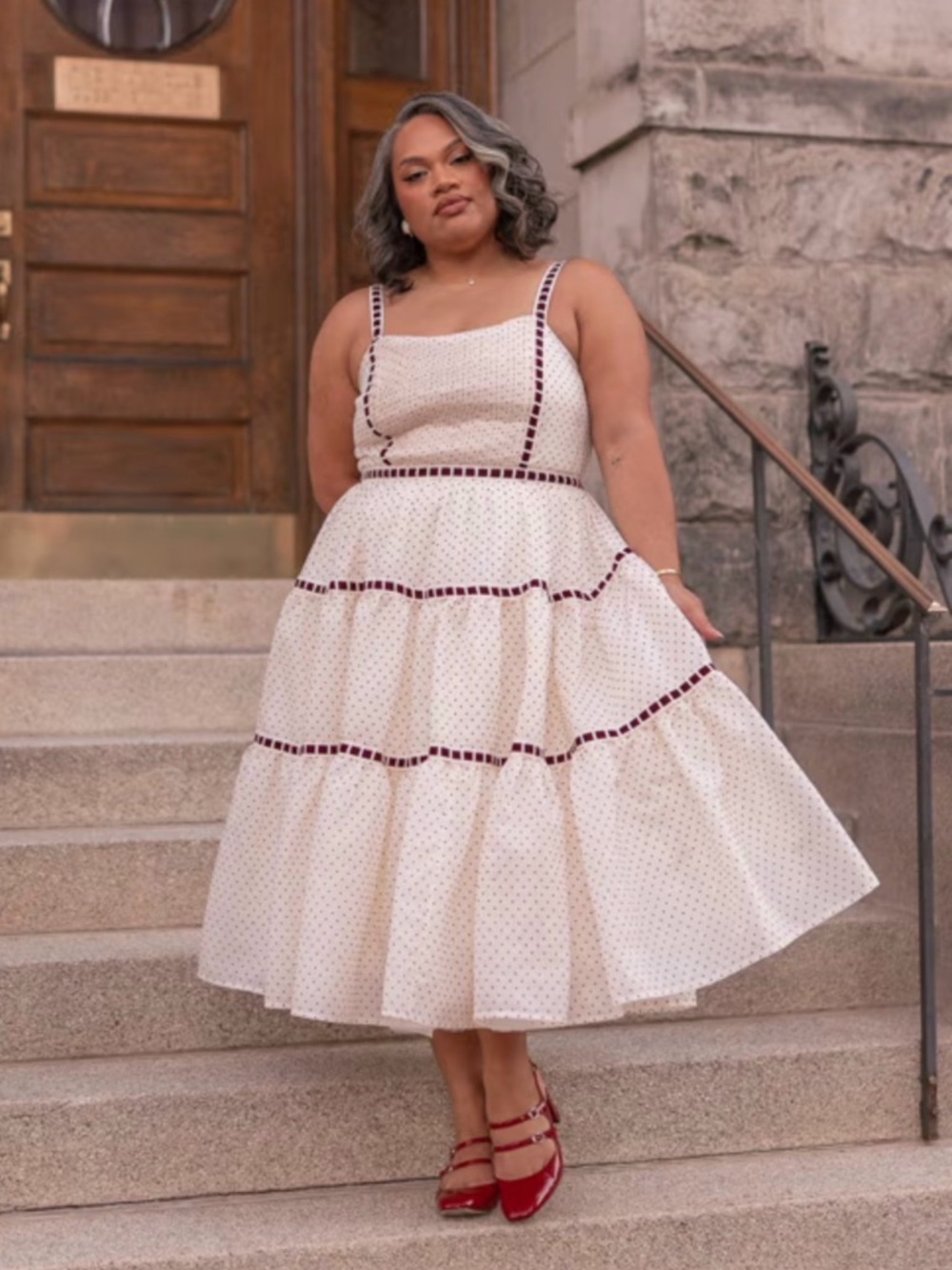 JessaKae Monroe Polkadot Dress cream